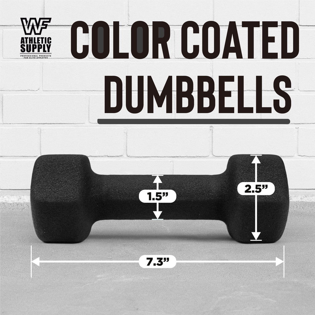Neoprene Hex Dumbbells Pair Color-Coded Cast Iron Non-Slip Hand Weights for Women Men Strength Training Home Gym Workout 2LB 5LB 8LB 12LB 15LB Anti-Roll