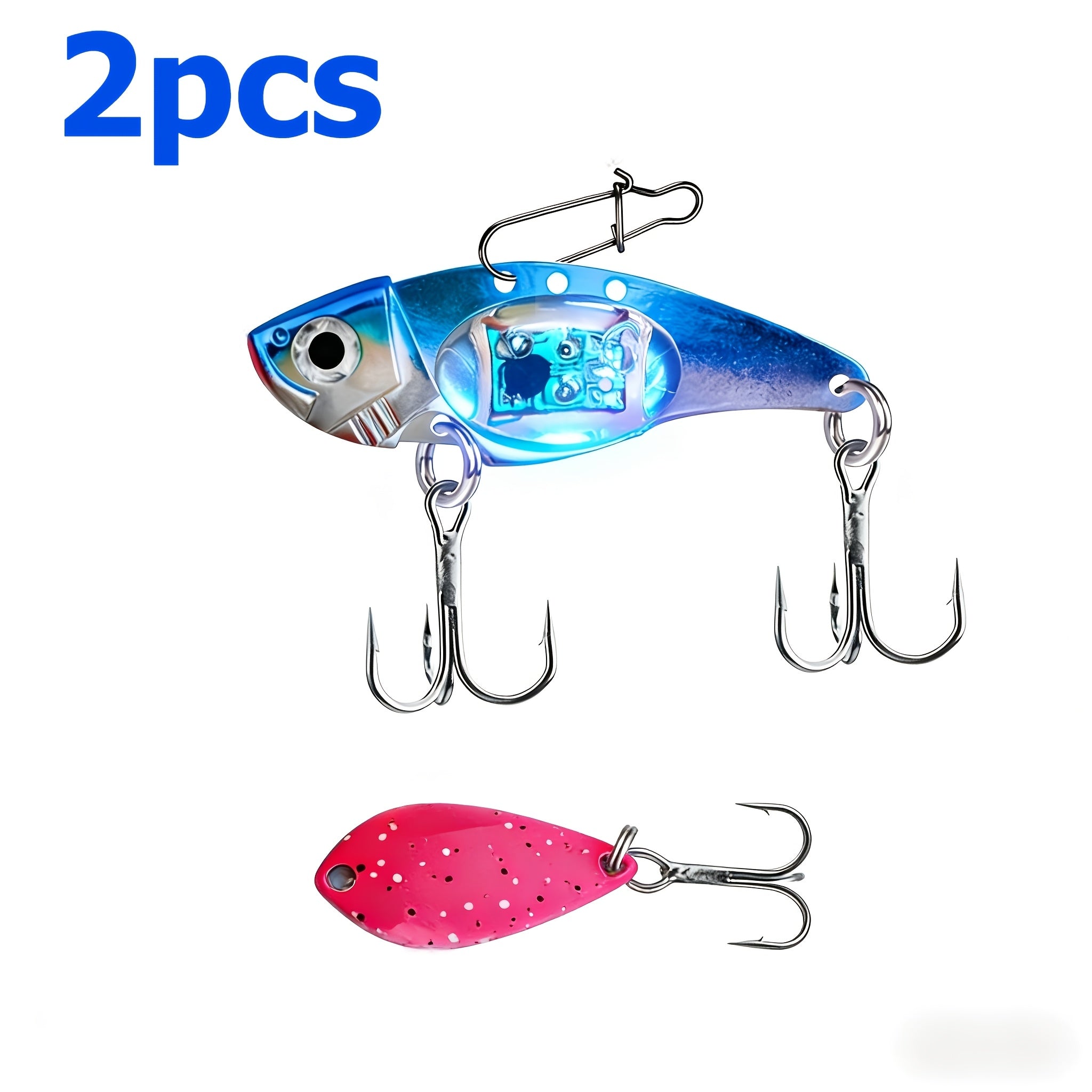 Electronic LED Fishing Lure with Sound & Vibration - Aluminum Alloy Fish-Shaped Bait Attracts Fish from 500M, Outdoor Fishing Gift for Enthusiasts (2/3/4pcs)