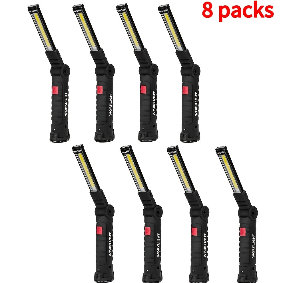 COB LED Rechargeable Work Light 1000 Lumens Portable Hanging Camping Lamp – 5 Brightness Modes 200M Beam Built-In Battery 2-10 Pack