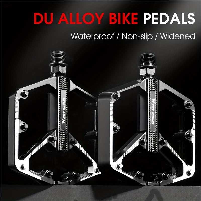 Aluminum Alloy Bicycle Pedals 1 Pair 3 Bearings Lightweight Durable Bike Pedals for Mountain Bikes Road Bikes Easy Install Hexagonal Sleeve Cycling Accessories