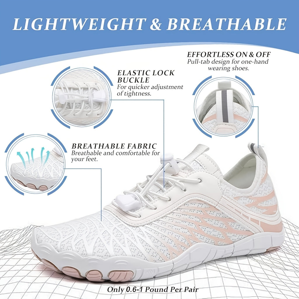 Women's Breathable Wide Fit Training Shoes – Buckle Closure EVA Cushion Rubber Sole Athletic Sneakers for Gym, Outdoor & Daily Wear US 6-11