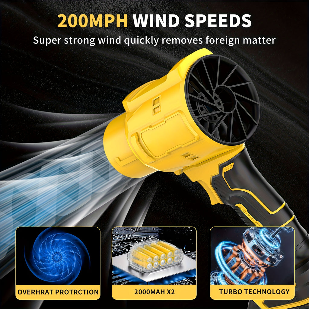 Cordless Leaf Blower 20V 50000RPM – Turbo Air Blower for Leaf Blowing, Snow Removal, Car Drying & Dust Cleaning, Rechargeable Lithium Battery, Lightweight Handheld Outdoor Tool