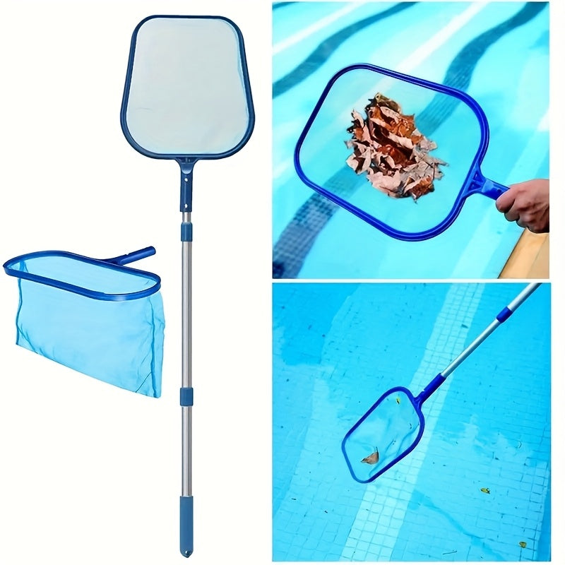 Pool Skimmer Net Set 3 Pack with Adjustable 17-40 Inch Telescopic Pole, Fine Mesh Leaf Skimmer for Swimming Pool Hot Tub Spa Fountain, Pool Cleaning Net with Extendable Handle