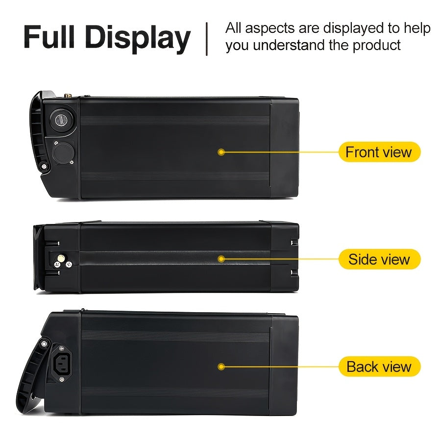 48V 15Ah E-Bike Lithium Battery Pack - Up to 40KM Range - Compatible with 250W 500W 750W Motors - Includes Charger Battery Base & Slide Kit - Electric Bicycle Battery for GS5 GE5 GS3 Models