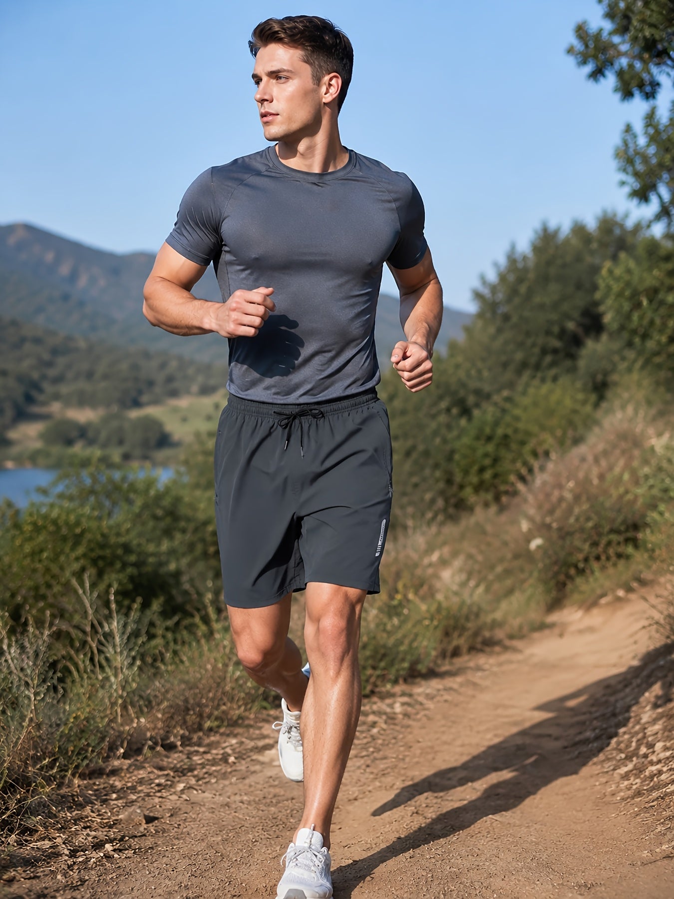 Men's Sports Gym Workout Shorts 5 Pack Basketball Shorts Quick Dry Elastic Waistband Side Zip Pocket S-XXL
