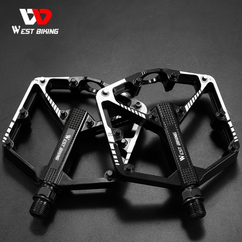 Aluminum Alloy Bicycle Pedals 1 Pair 3 Bearings Lightweight Durable Bike Pedals for Mountain Bikes Road Bikes Easy Install Hexagonal Sleeve Cycling Accessories