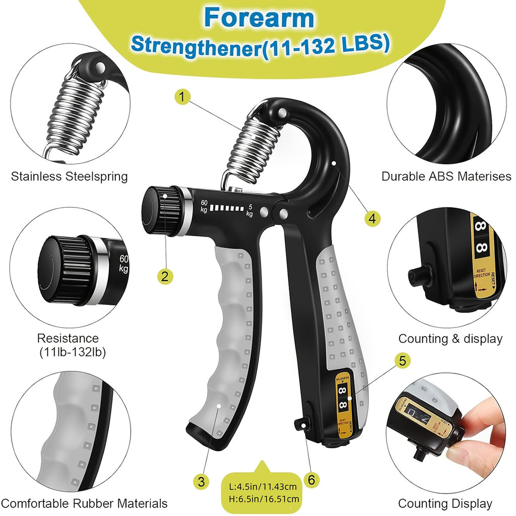 6-Piece Grip Strength Trainer Set Finger Exerciser Hand Strengthener Forearm Ring – Progressive Resistance for Athletes Musicians Rock Climbers Men Women