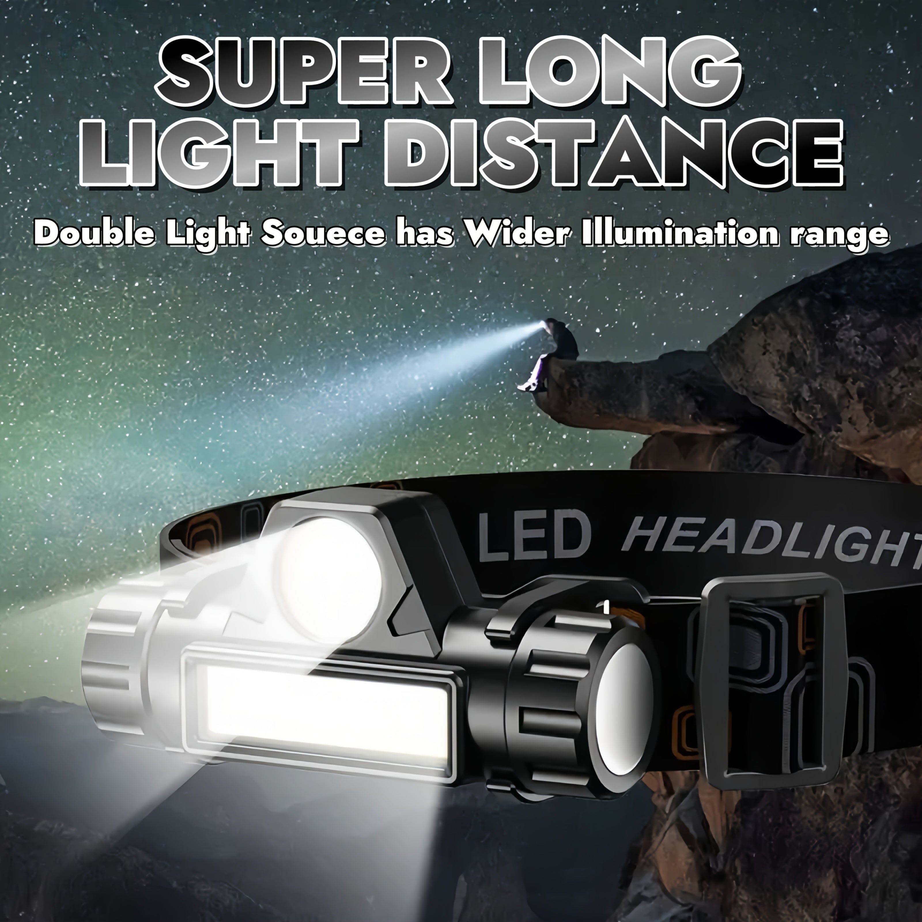 COB LED Headlamp 4-Pack Rechargeable USB 500mAh Magnetic Base Super Bright Long Range Hard Hat Clip Hands-Free for Camping Hiking Fishing Cycling Tactical