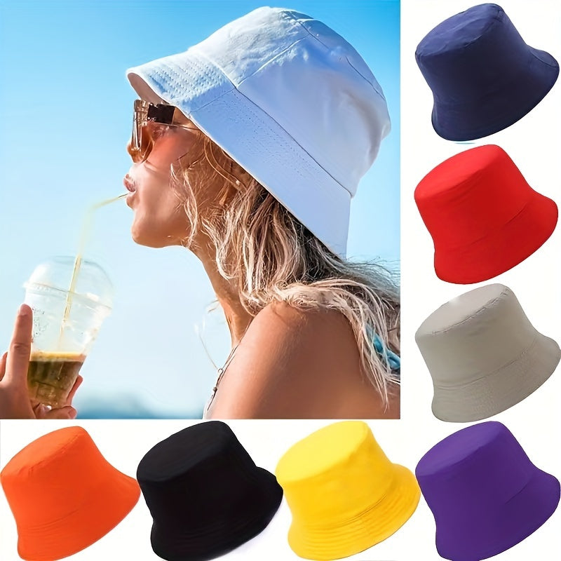 Bucket Hat 4-Pack Foldable Packable Soft Solid Color Sun Hats Unisex Wide Brim UV Protection for Hiking Camping Beach Fishing Travel Gardening Men Women