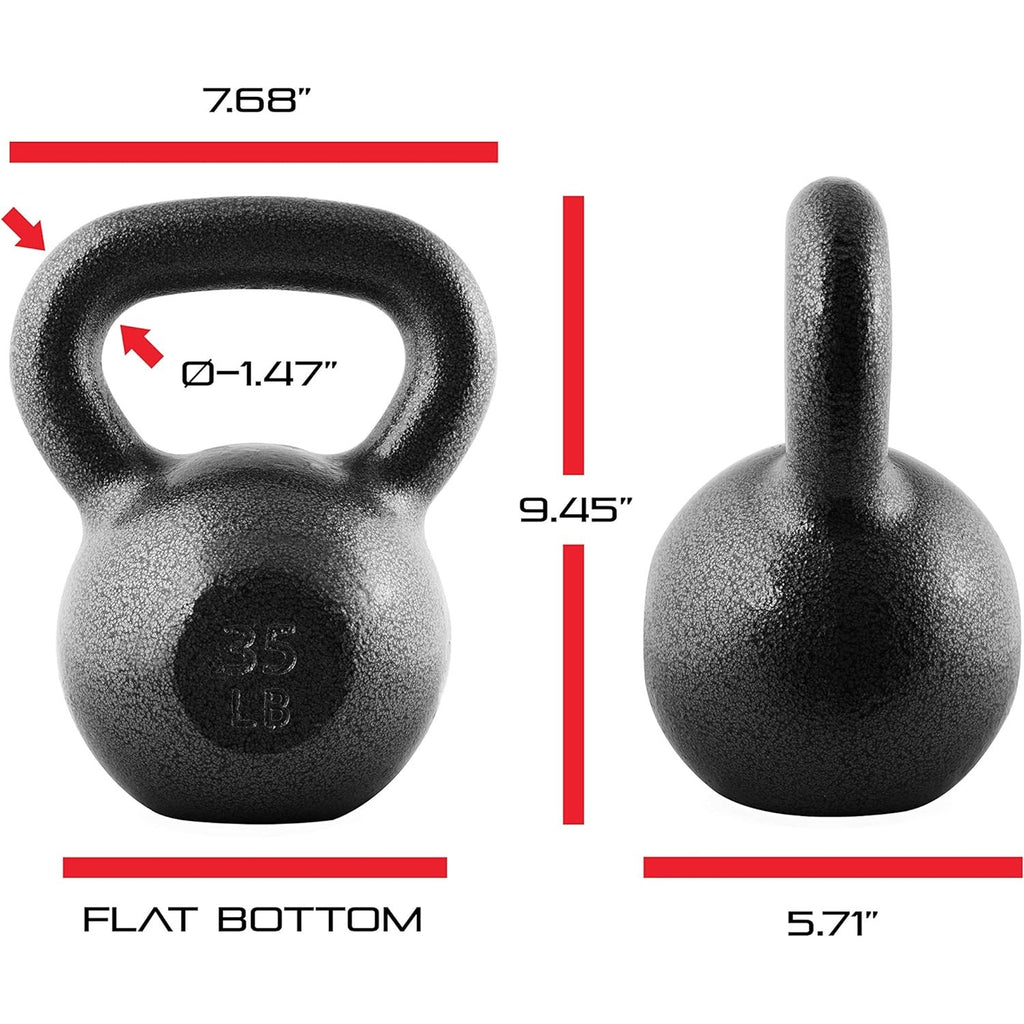 Cast Iron Kettlebell 10 25 35 50 70 LB Hammerstone Painted Flat Bottom Wide Handle – Home Gym Strength Training CrossFit HIIT Full Body Workout Weight