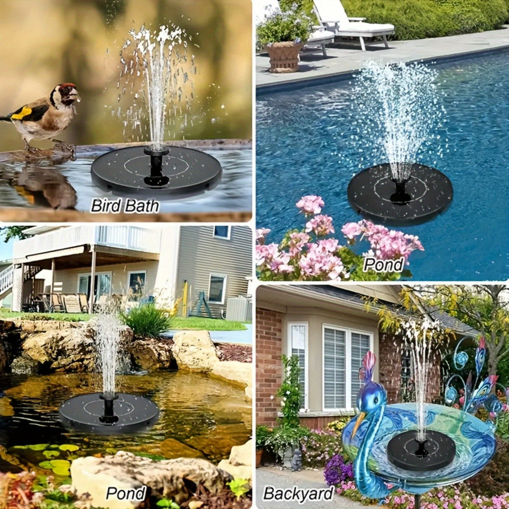 Solar Powered Fountain for Garden Pond & Bird Bath – Outdoor Water Feature with Durable Plastic Design for Pool, Courtyard, Rockery & Terrace Decor