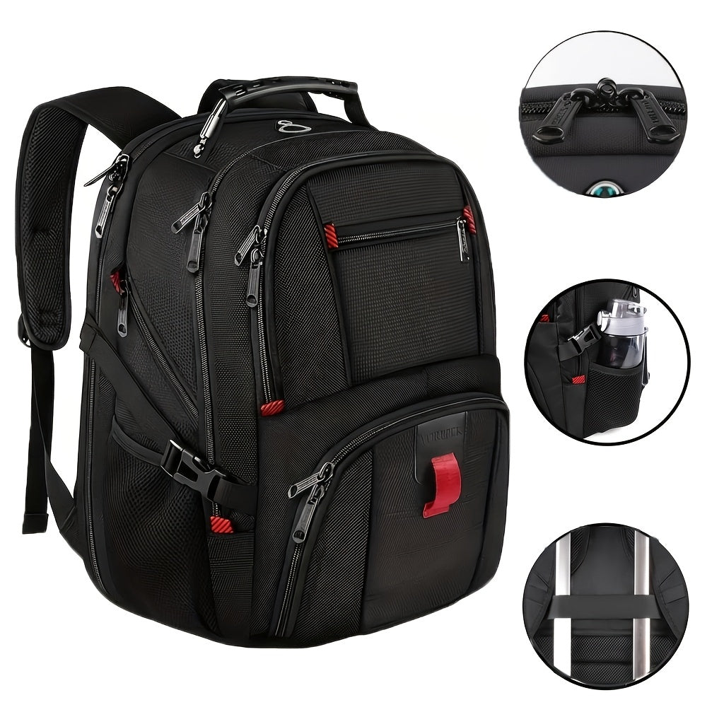 50L Extra Large Travel Backpack Fits 17" Laptop – Airline Approved, 3-Compartment Business & College Backpack for Men & Women, School, Work & Travel