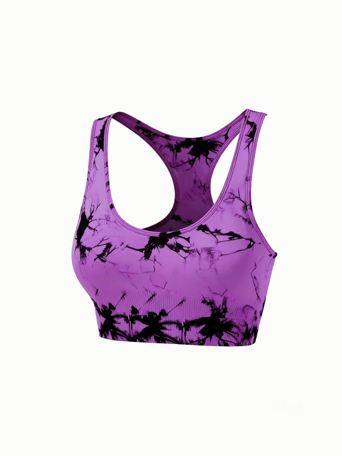 Women's Tie-Dye Seamless Sports Bra & Shorts Set – Belly Support Stretch Activewear Suit for Gym Yoga Fitness Red Blue Purple Dark Brown S M L XL