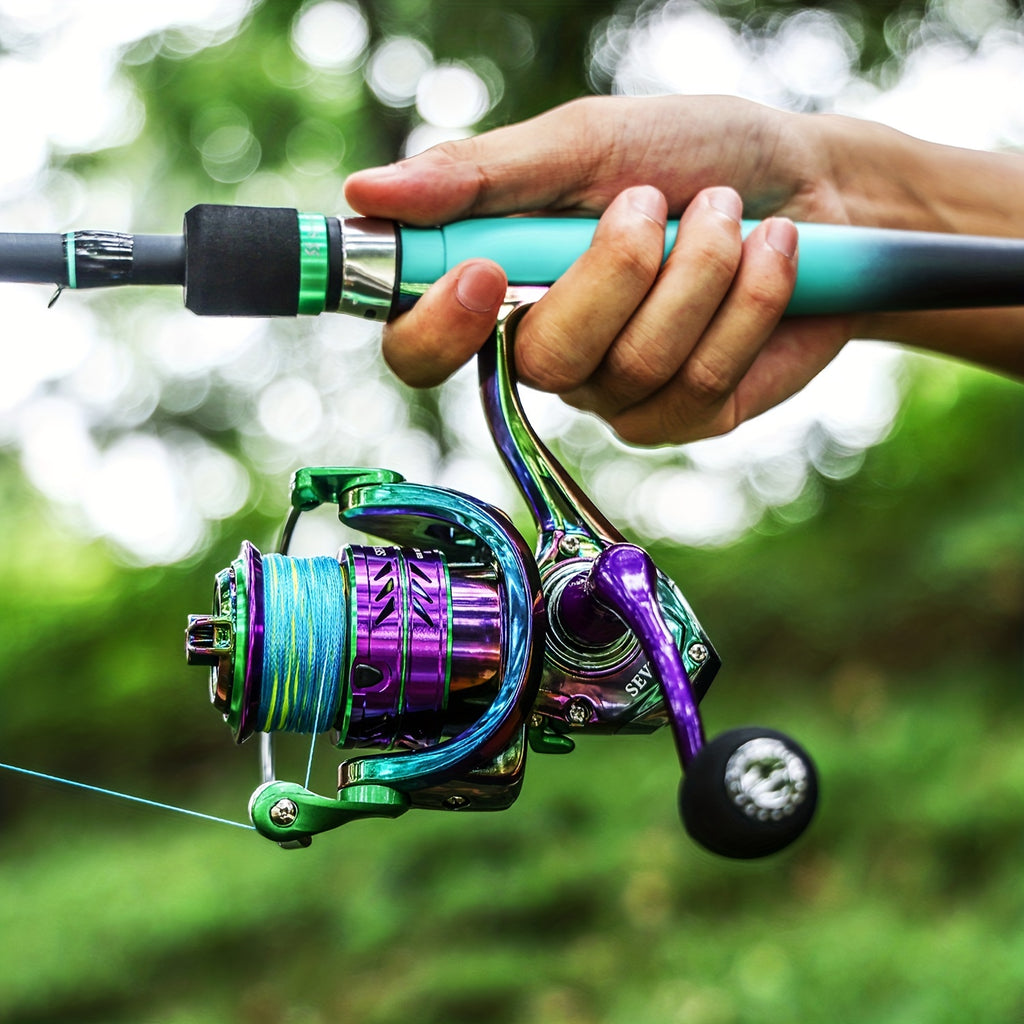 Stainless Steel Spinning Fishing Reel 5.0:1 4.7:1 Gear Ratio Screw-In Handle Lightweight Smooth for Freshwater Saltwater Sizes 1000 2000 3000 4000 5000
