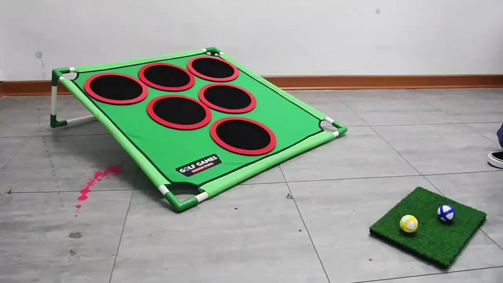 Golf Chipping Game Set Backyard Yard Game with Putting Mat 20 Sticky Balls 6 Hole Covers Club & Carrying Bag – Indoor Outdoor Target Game for Adults Kids Golfers