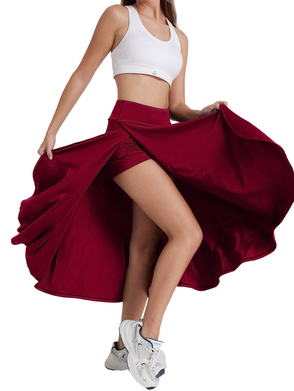 Women's High Waist Skort with Inner Shorts & Pockets – 2-in-1 Lightweight Stretchy Activewear Skirt for Sports, Gym, Workout & Casual Wear, Machine Washable, XS-XXL