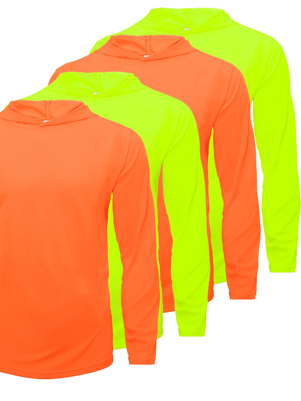 Men's Quick-Dry Pullover Hoodie Sports Top 4-Piece Set – Long Sleeve Hooded Athletic Shirt, Breathable Polyester Activewear for Running Gym Training, 10 Colors Sizes S-XXXL