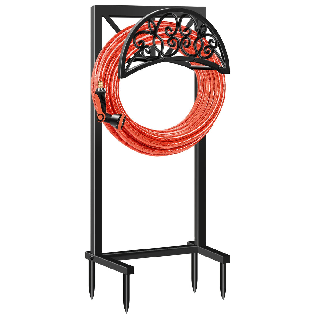 Garden Hose Holder Freestanding – Heavy-Duty Metal Hose Rack with Ground Spikes, Rust-Resistant, Detachable Organizer for Outdoor Lawn, Patio & Garden Beds | Multiple Styles