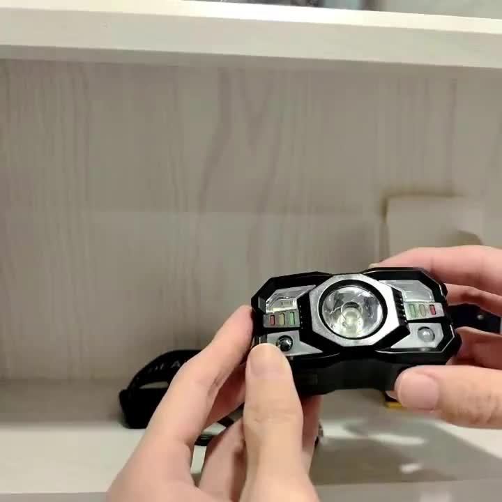 LED Headlamp 1200 Lumen Rechargeable 8 Modes with Red Light Sensor Headlight for Camping Hiking Fishing Cycling Emergency Work Light