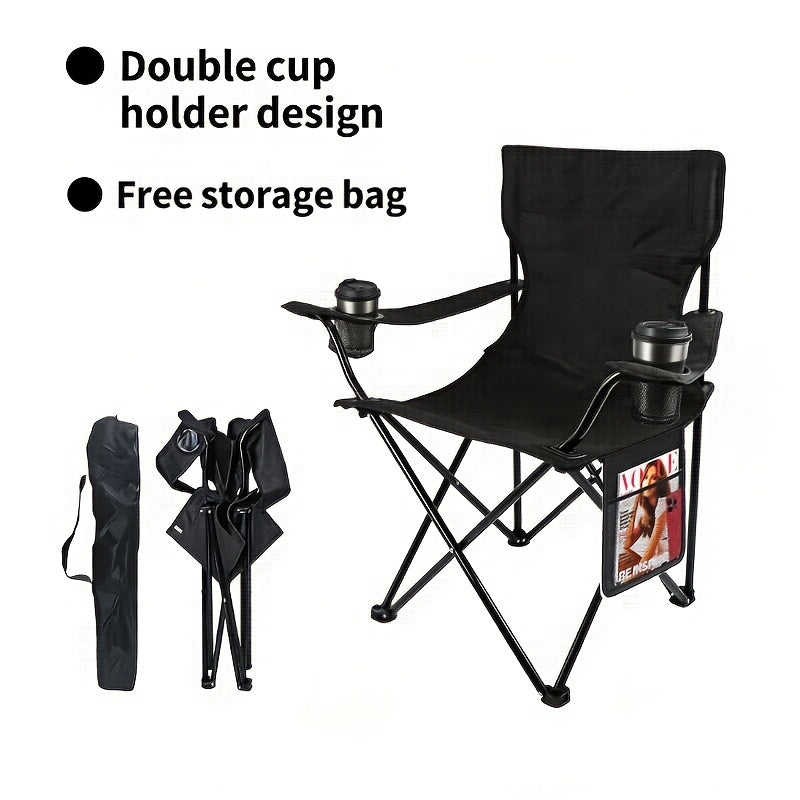 Oxford Canopy Camping Chair 600D Portable Folding – Durable Sunshade Seat for Beach, Picnic, Fishing, Sports Events & Backyard | Black, Red, Blue, Green
