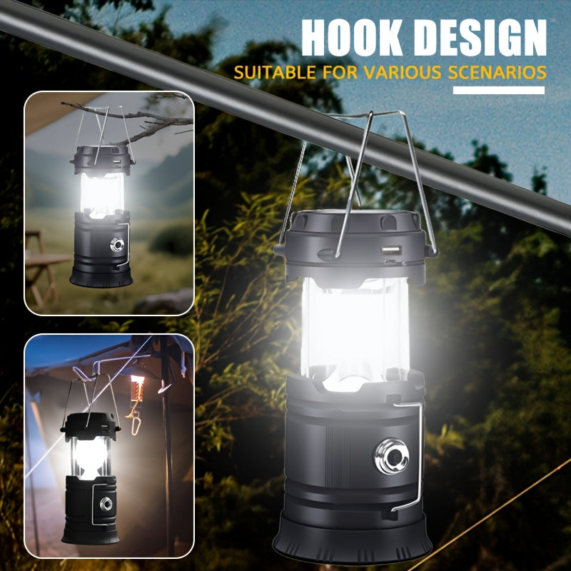 4 Pack Retro LED Camping Lantern USB Rechargeable - 4600mAh Portable Survival Flashlight with Handle - Indoor Outdoor Emergency Camping Light for Tent Hiking Power Outage Holiday Decor