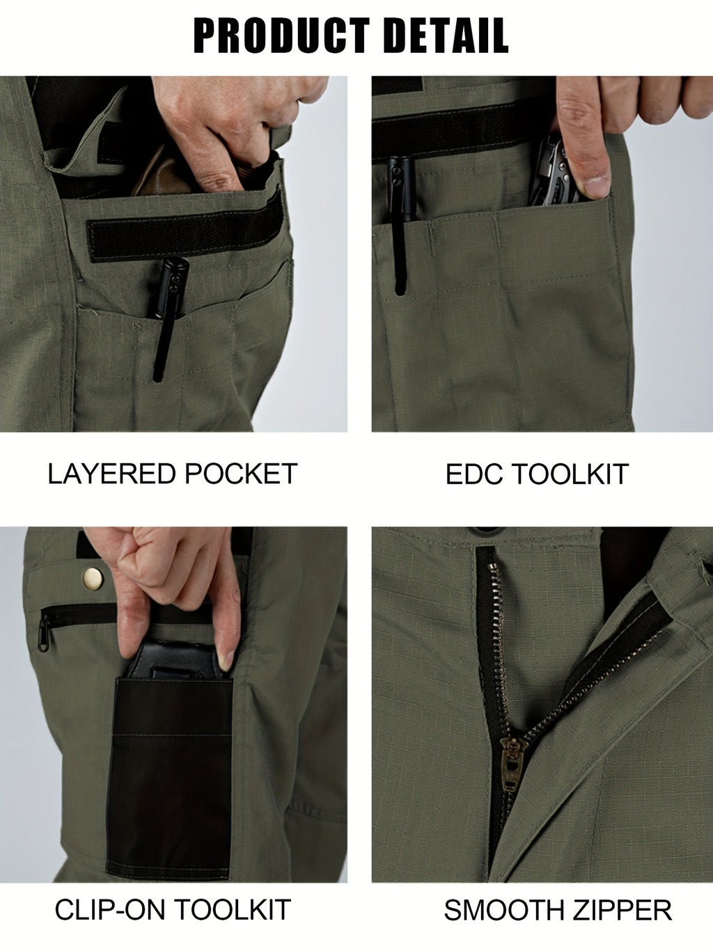 2-Pack Men's Utility Cargo Pants – Lightweight Tactical Workwear with Stretch Ripstop Fabric, Multi-Pocket Design, Sizes S-XXXL, 6 Color Combinations