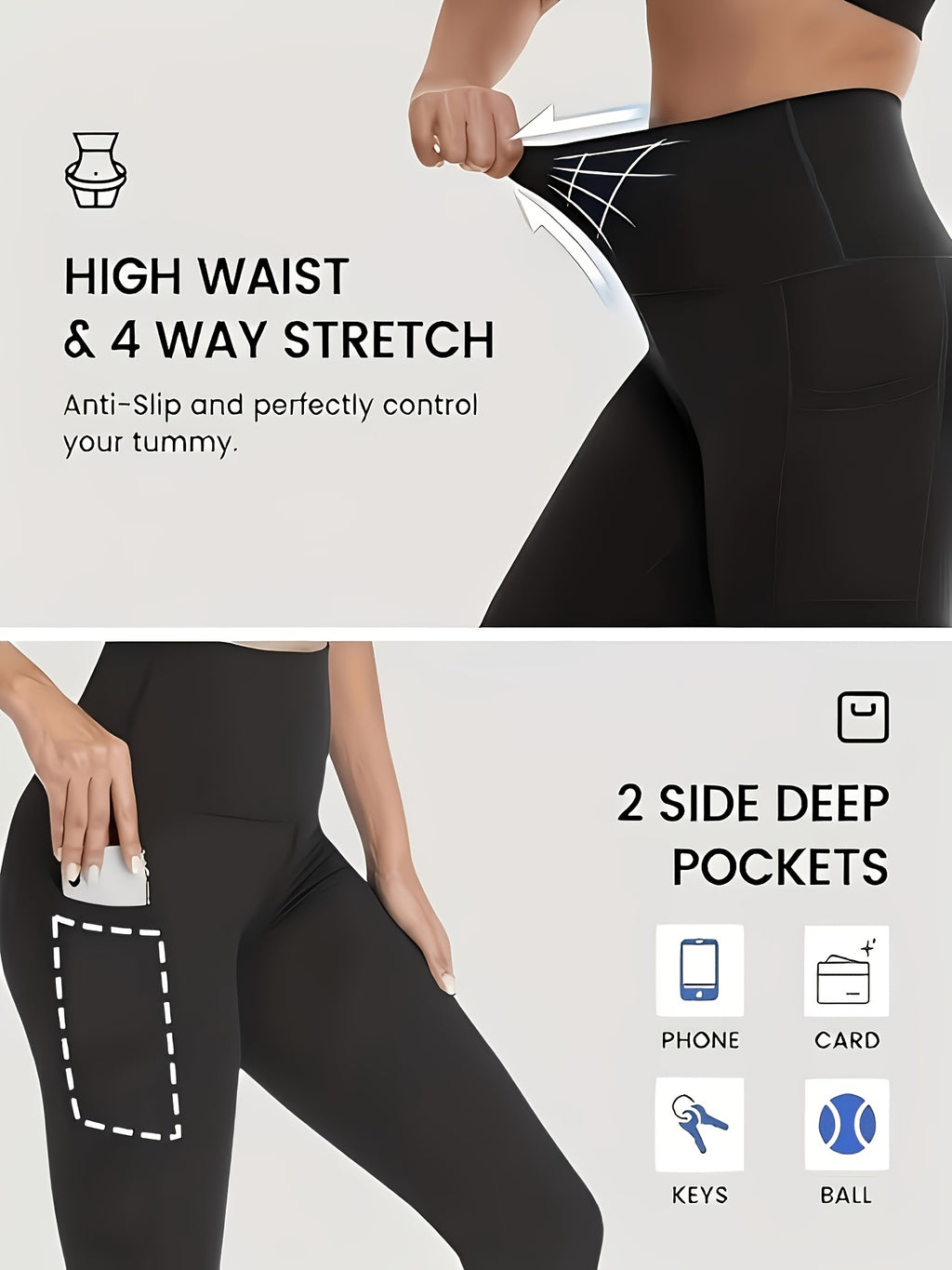 Tummy Control Leggings for Women 5 Pack – Hip Lifting Quick Dry High Stretch Breathable Yoga Gym Pilates Workout Pants XS-XL Mixed Colors