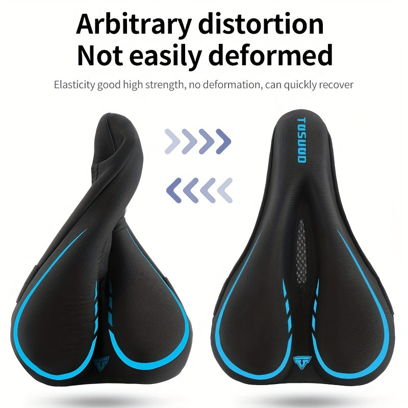 Padded Bike Seat Cover Sponge Cushion – Breathable Perforated Saddle Cover for Road & Mountain Bicycle, Easy Slip-On Comfort Cycling Accessory (Black, Red, Blue, Grey, Pink)
