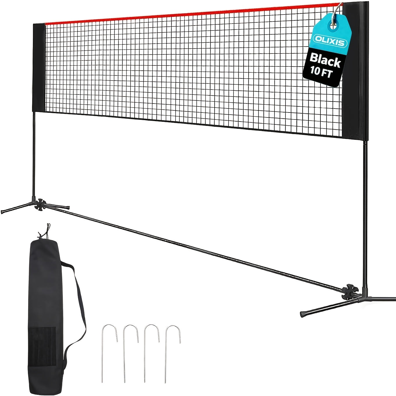 Portable Badminton Volleyball Net Set – Adjustable Height & Tension, 10ft & 14ft, Weather-Resistant, Carry Bag Included, for Outdoor, Backyard, Pool & Indoor Court Games