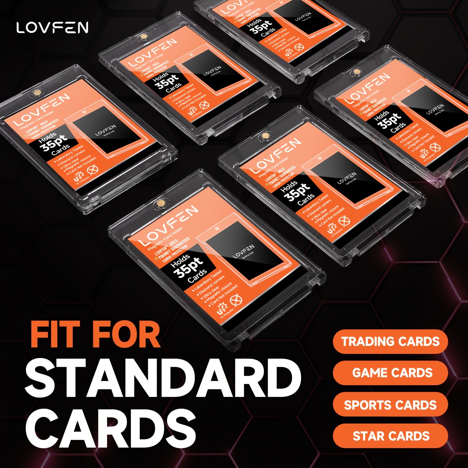 Magnetic Card Holders 35pt Ultra-Thin UV Protection Hard Plastic for Trading Cards – Single Touch Magnet Case for Sports Football Baseball Pokemon Cards 25 50 100 400 Pack