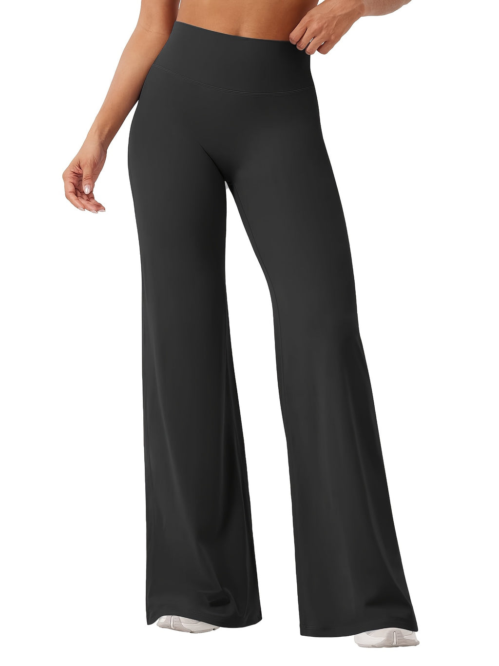 4-Piece Women's Yoga Outfit Set High Waist Wide Leg Flared Pants Coordinated Activewear for Yoga Pilates Fitness Athleisure Black Gray Navy Coffee S-XXL