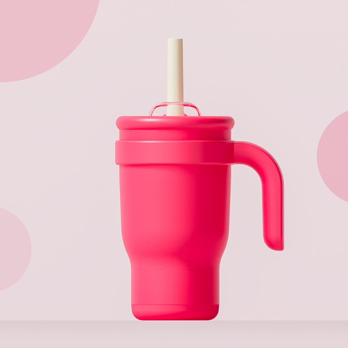 14oz Insulated Coffee Mug with Handle and Straw Double Wall Stainless Steel Tumbler Silicone Boot Sleeve Splash Proof Lid Fits Cup Holders for Women Office Yoga Gym Car 8 Colors