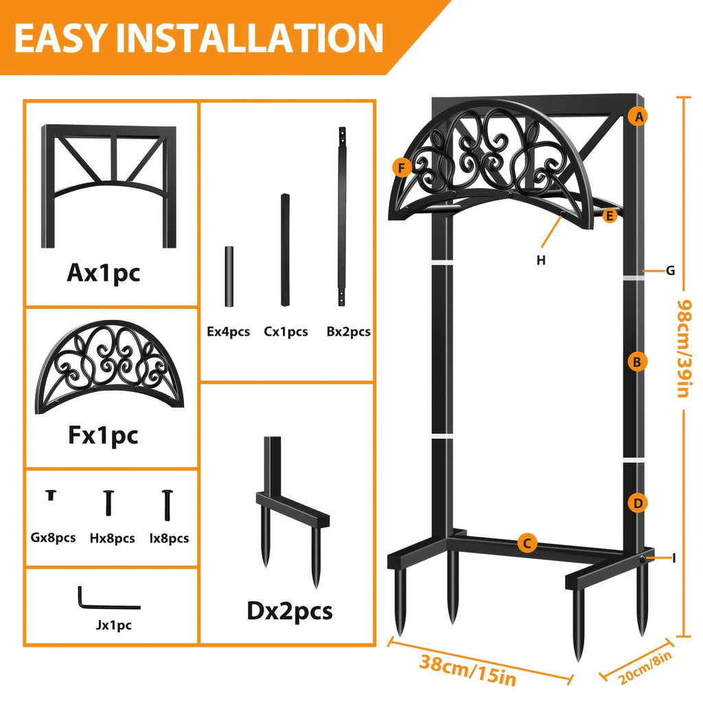 Heavy Duty Metal Garden Hose Holder Freestanding Outdoor Hose Rack Rustproof Ground Stakes for Yard Lawn Patio Garden Backyard