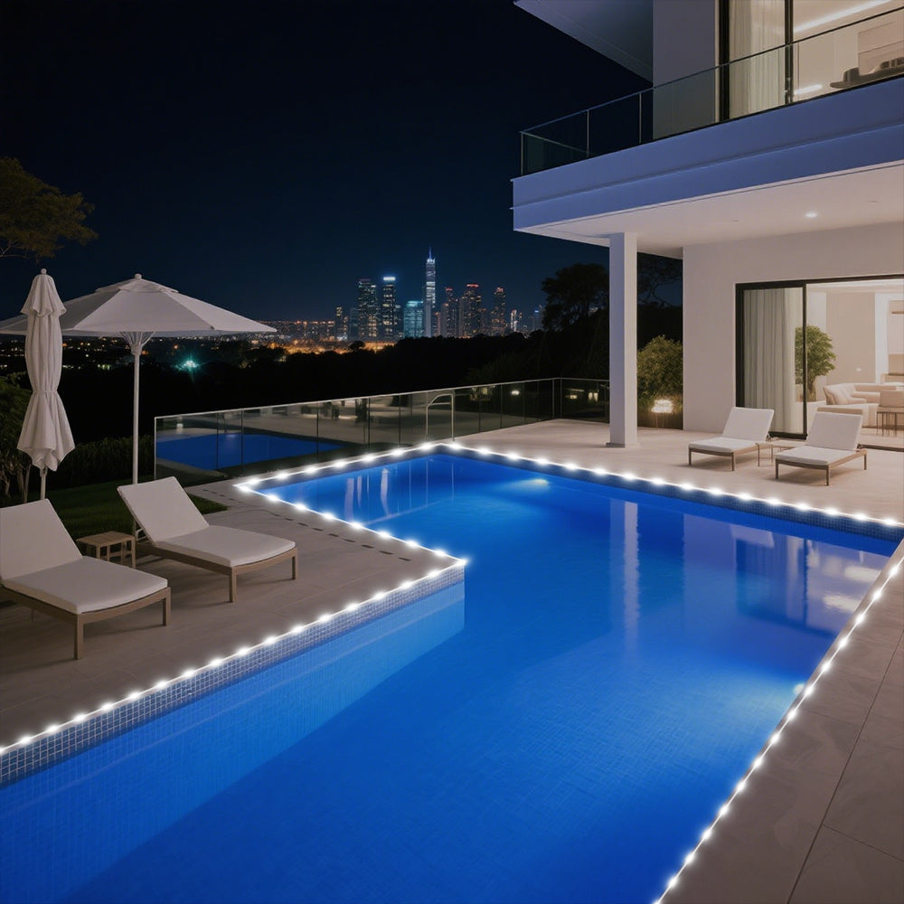 Solar Pool Lights Waterproof LED Rope Lights for Swimming Pool - Auto Brighten at Night - Submersible Garden Decorative String Lights - Holiday Ambient Outdoor Lighting Warm White Cool White Multicolor