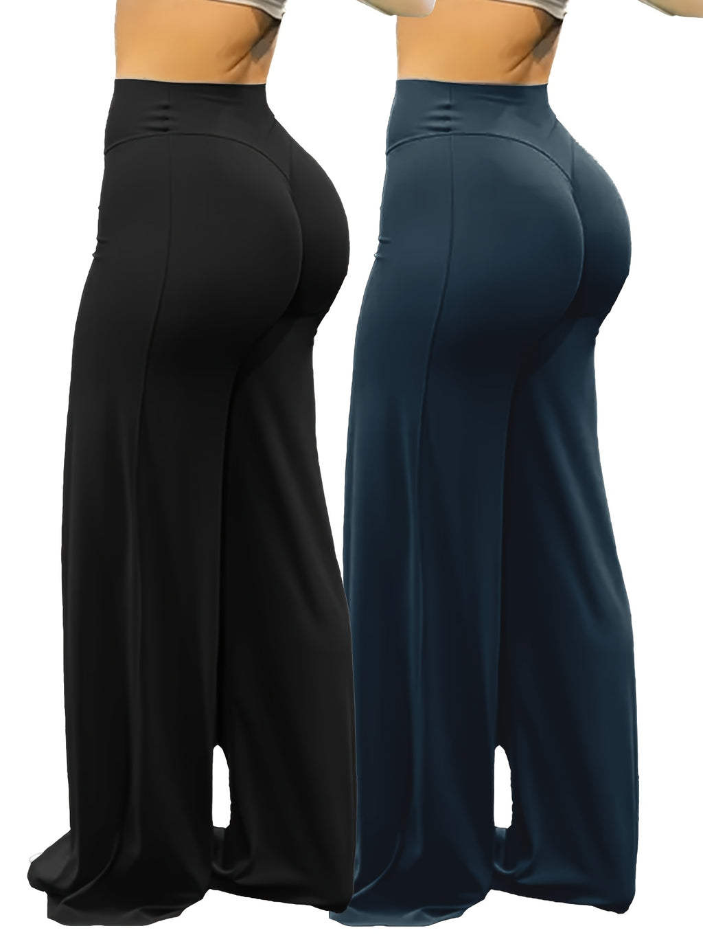 Wide Leg Yoga Pants for Women High Waist Buttery Soft Flare Leggings Plus Size Stretchy Workout Pants for Gym Fitness Training Casual Wear All Season S M L XL