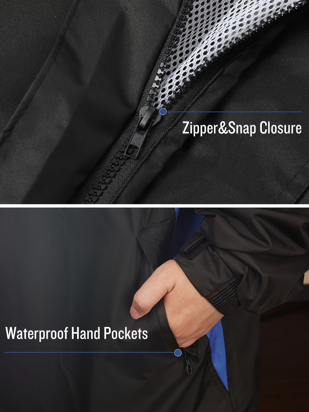 Waterproof Rain Suit for Men High Visibility – Reflective Rain Jacket & Pants for Work Fishing Farming Motorcycle S-XXL (Black, Blue, Yellow)