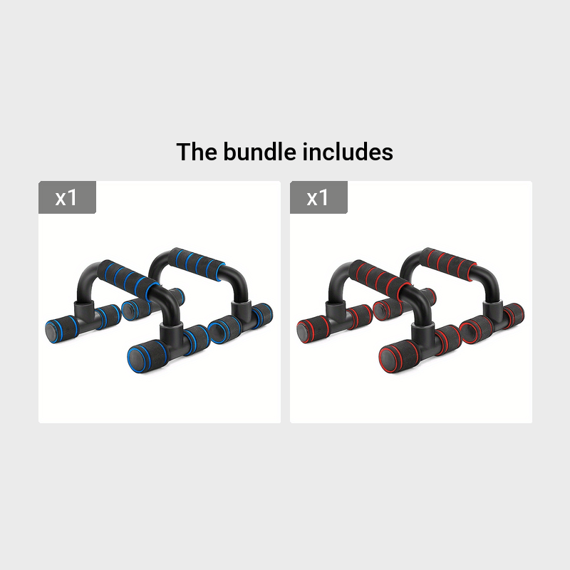 Push Up Bars 1 Pair Ergonomic Non-Slip 300 Lbs Textured Foam Grip Portable Home Gym Strength Training Stands Easy Assembly Fitness Gift