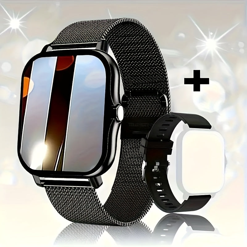 Smartwatch Full Touch Screen Wireless Calling Multi-Sport Modes Music Control Magnetic Charging Compatible with iPhone Android Men Women Fashion Sports Watch