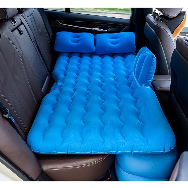 Inflatable Car Mattress Portable Backseat Sleeping Bed PVC Travel Cushion for SUV Truck Camping Picnic Road Trip Outdoor Rest Blue Black Beige Gray
