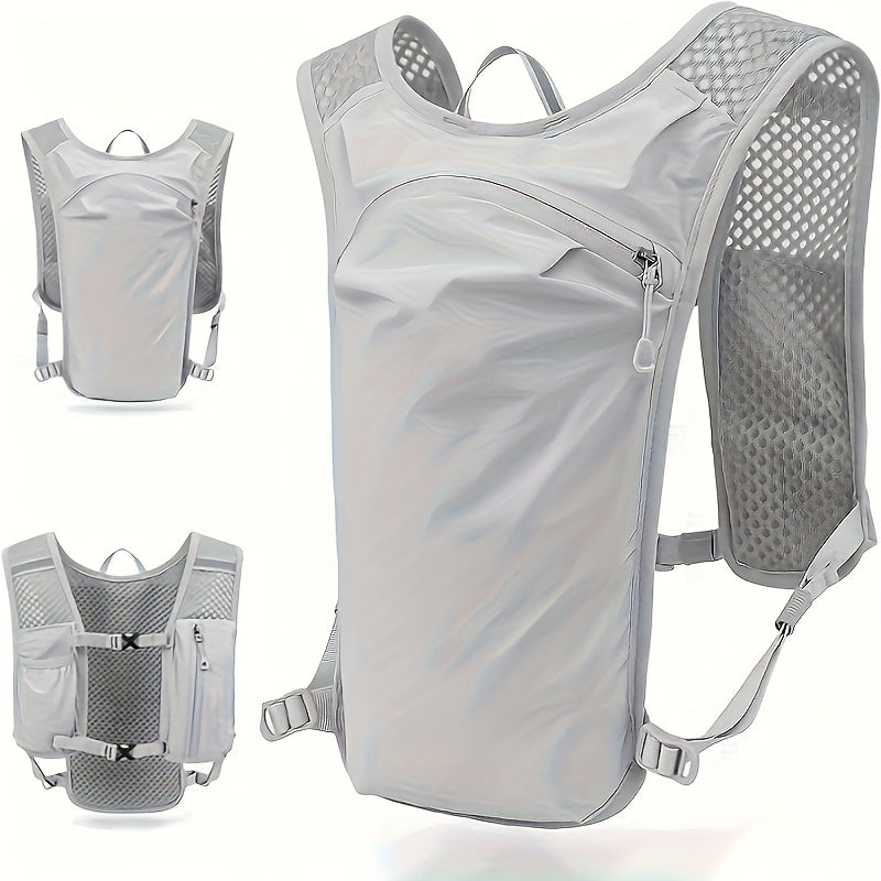 Breathable Hydration Vest Backpack for Running Cycling & Hiking – Lightweight Water Bag Sports Vest for Trail Marathon Triathlon Off-Road, Unisex Men & Women, Gray & Black