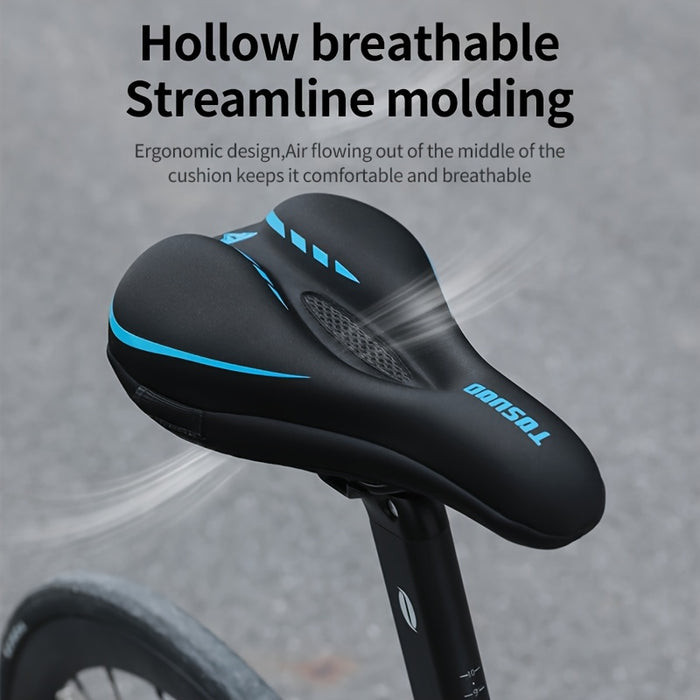Padded Bike Seat Cover Sponge Cushion – Breathable Perforated Saddle Cover for Road & Mountain Bicycle, Easy Slip-On Comfort Cycling Accessory (Black, Red, Blue, Grey, Pink)