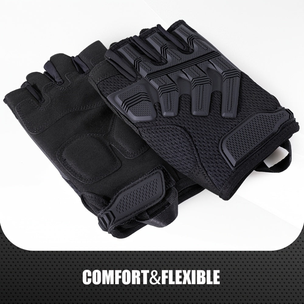 Fingerless Tactical Gloves for Men & Women – Non-Slip Half Finger Gloves for Outdoor Sports, Fishing, Cycling, Hiking & Military Training, Breathable Quick-Dry Camouflage