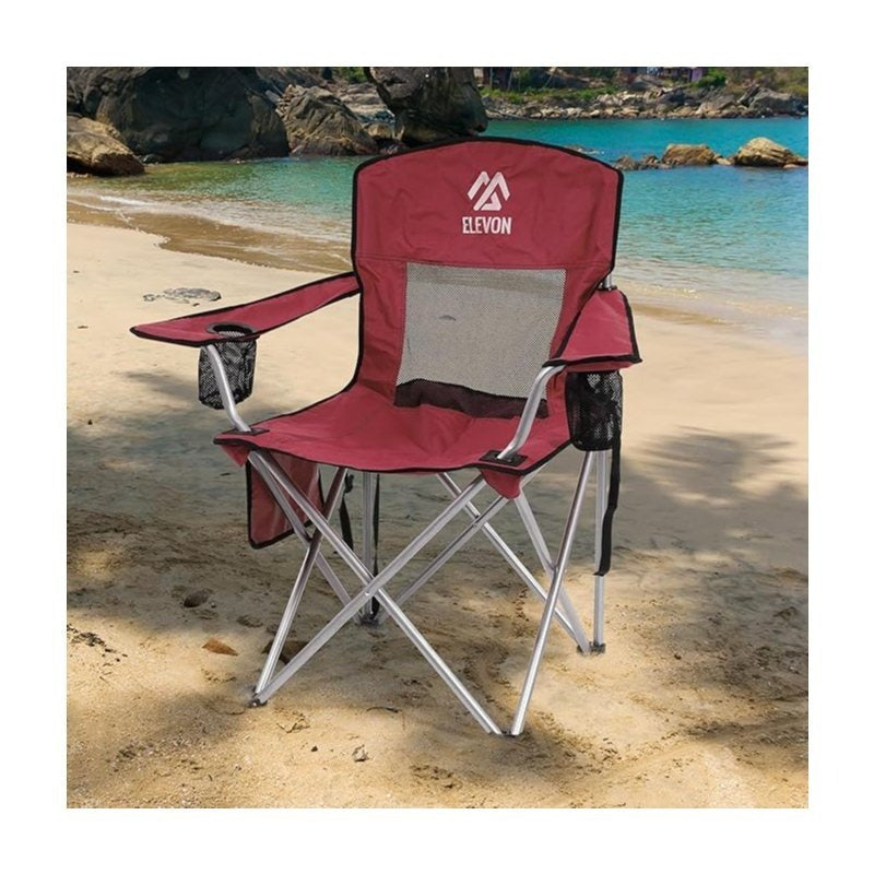 Folding Camping Chair with Canopy Sunshade Portable Beach Chair – 225 lbs Support Wide Seat Cup Holder Carrying Bag for Outdoor Lawn