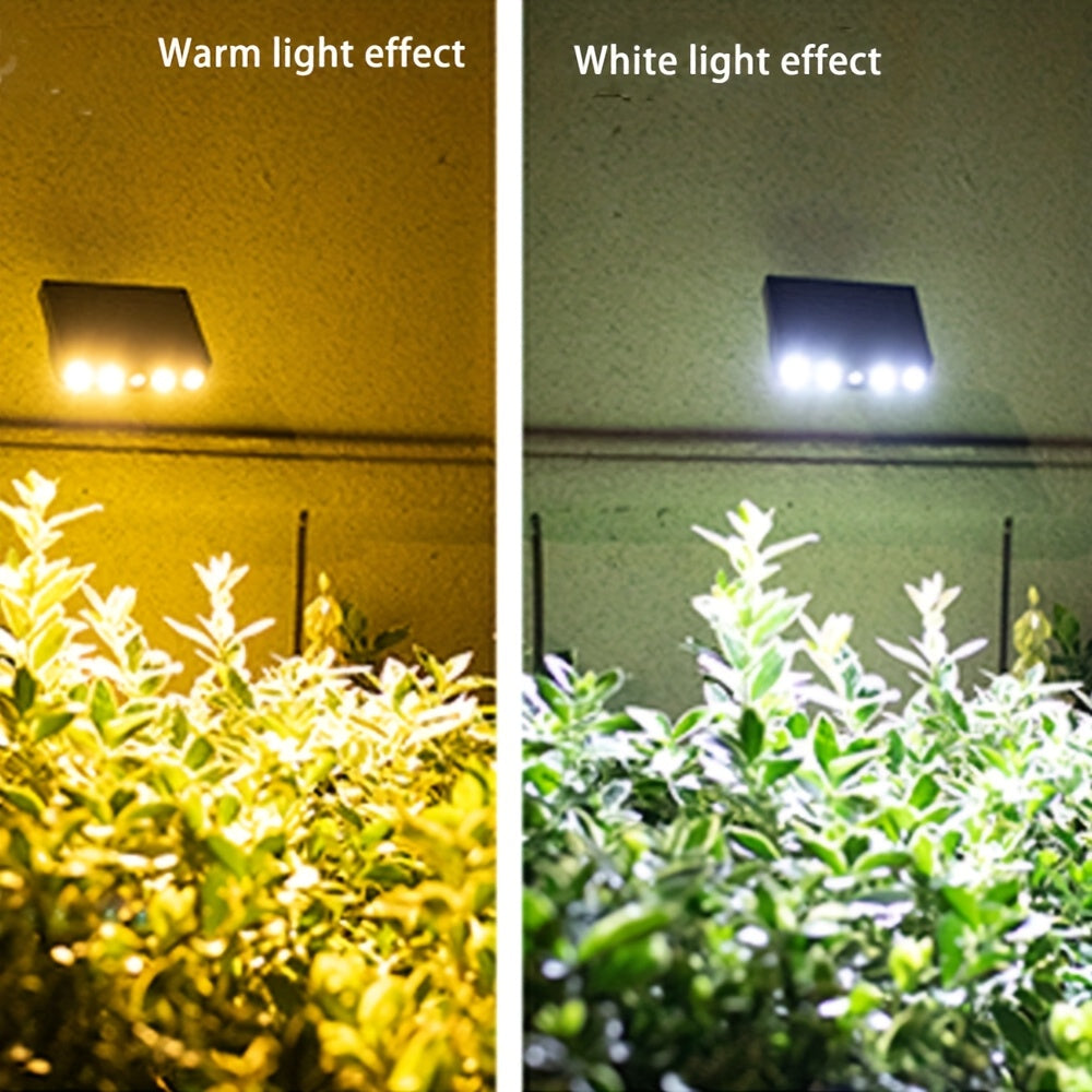 Solar Wall Lights Outdoor Dusk to Dawn IP44 Waterproof 120° Wide Beam 1200mAh Auto On Off Security Light for Porch Courtyard Deck Garden Fence White Warm Light 1 2 4 Pack