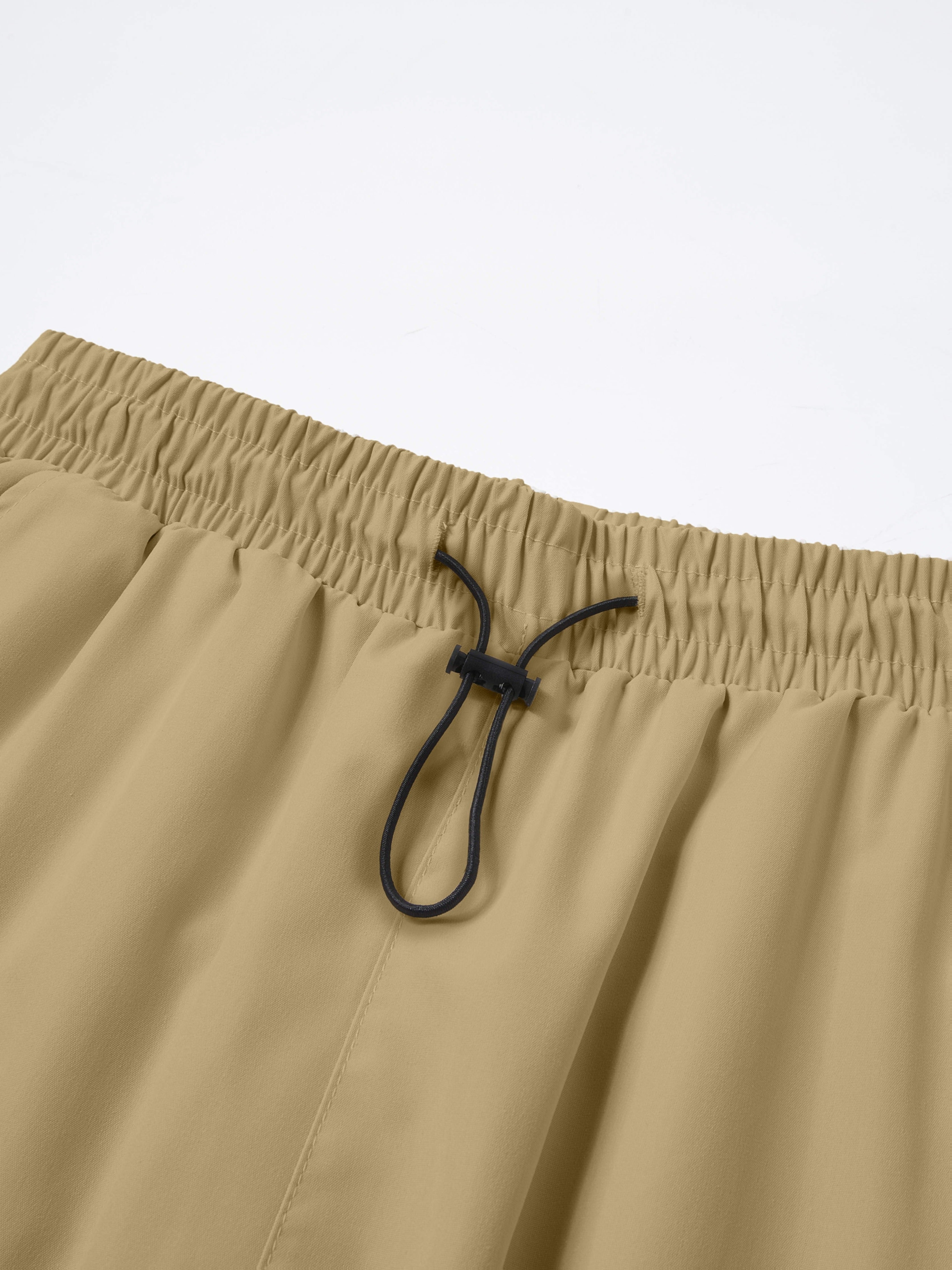 Women's Wide Leg Cargo Pants Elastic Waist Drawstring Multiple Pockets Loose Comfy Casual Trousers for Street Style Hiking Jogging Daily Wear All Season Beige Black Dark Gray Khaki XS-XXL