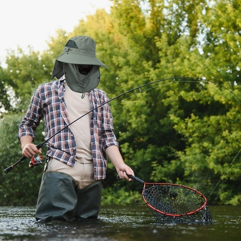 UPF 50+ Sun Hat with Neck Flap 3Pcs – Wide Brim Breathable Bucket Hat UV Protection for Men Women Fishing Hiking Camping Outdoor, Black Dark Gray Army Green