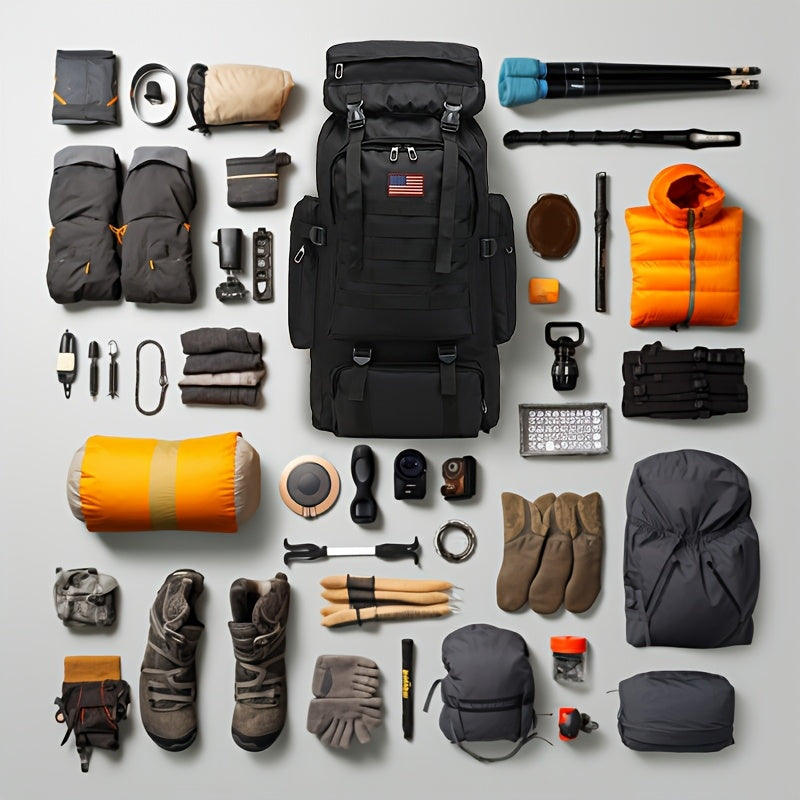 Hiking Backpack Set Large 22.45 Gal with Bonus Daypack – Men's Camping Backpacking Pack for Hiking Climbing Trekking Green Gray Desert Khaki Army Green