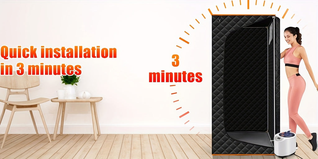 Portable Steam Sauna for Home with 3L Steamer Remote Control Folding Chair & 9 Steam Levels – Extra Large Foldable Sauna Tent Box 2.6x2.6x5.9ft – Personal Spa Detox Relaxation