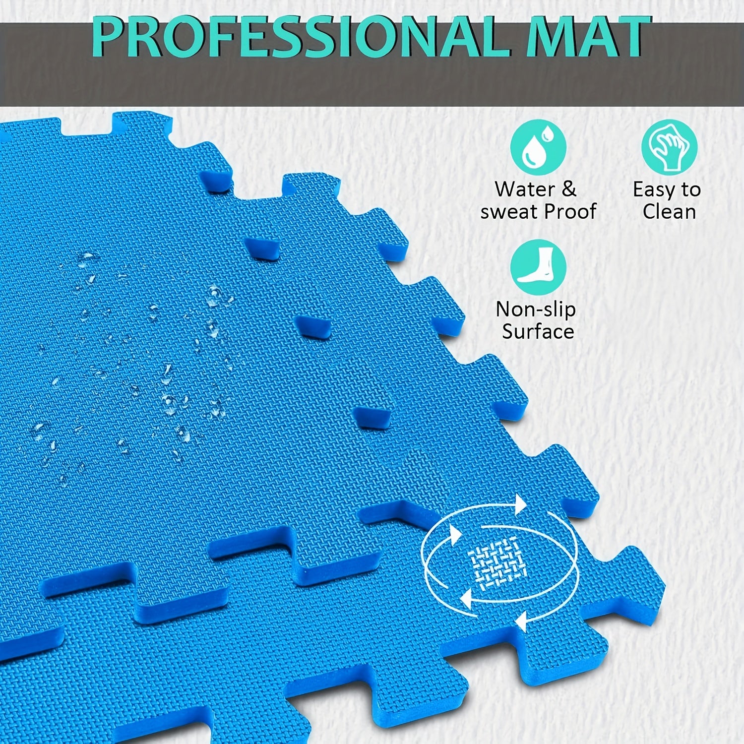 EVA Foam Interlocking Floor Mats for Home Gym 12.2"x12.2" Puzzle Tiles Exercise Flooring Fitness Mat Shock Absorbing Non-Slip Workout Mat for Gym Equipment