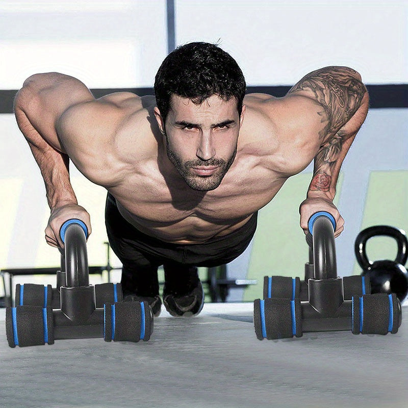 Push Up Bars 1 Pair Ergonomic Non-Slip 300 Lbs Textured Foam Grip Portable Home Gym Strength Training Stands Easy Assembly Fitness Gift